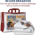 Witte Avenue dekbedden in een transparante draagtas met rode accenten, voor het opbergen van zomer- of herfstdeel.