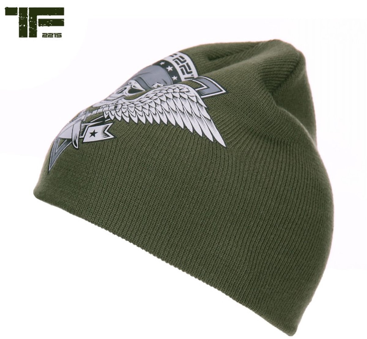 TF-2215 - TF-2215 Beanie skull & wings (kleur: Groen / maat: NVT)