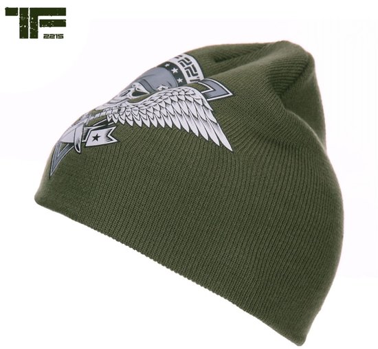 TF-2215 - TF-2215 Beanie skull & wings (kleur: Groen / maat: NVT)