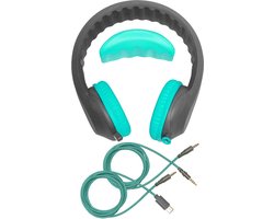 KidsCover EduFlex Aqua koptelefoon - Hoofdtelefoon met Volumebegrenzing - Bekend van school - Kinderkoptelefoon met microfoon - USB-C