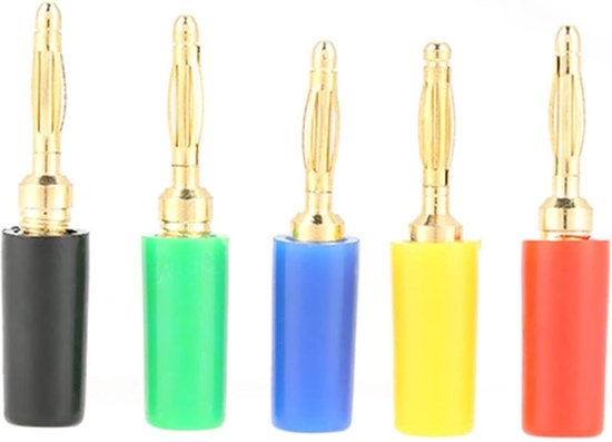 20 stuks 4 mm stekkers muzikale audio luidsprekeraansluiting kabel draad pin banaan plug connectoren socket rood zwart (kleur: 20 stuks rood