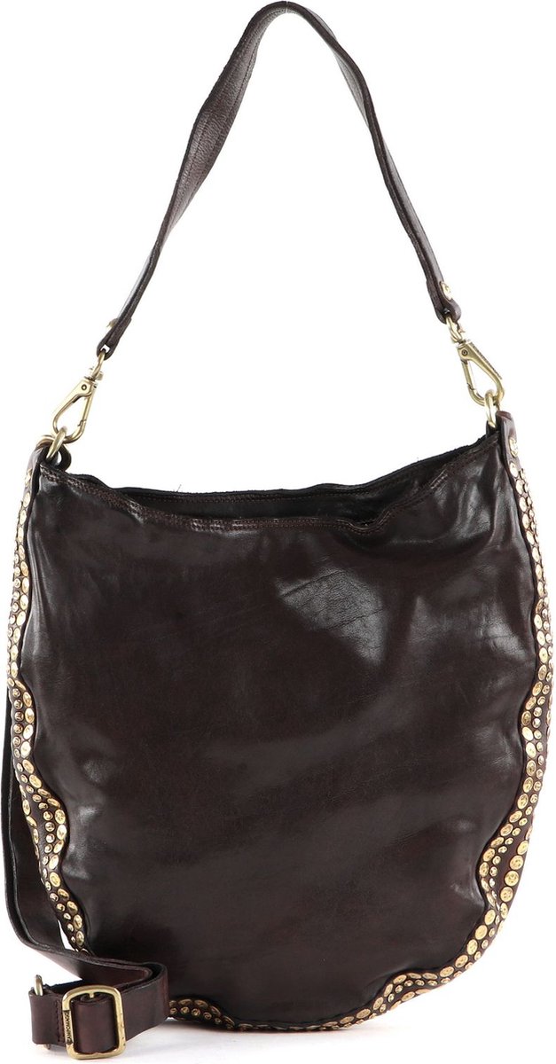 CAMPOMAGGI Leren Schoudertas Shoulder Bag Moro Bruine