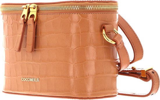 COCCINELLE Cuir Sac à épaule bandoulière Sac de soirée Juliette Croco Shiny Soft Crossbody Bag Almond Beige