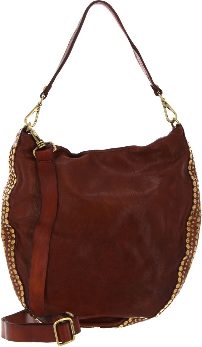 CAMPOMAGGI Leren Schoudertas Shoulder Bag Cognac Bruine