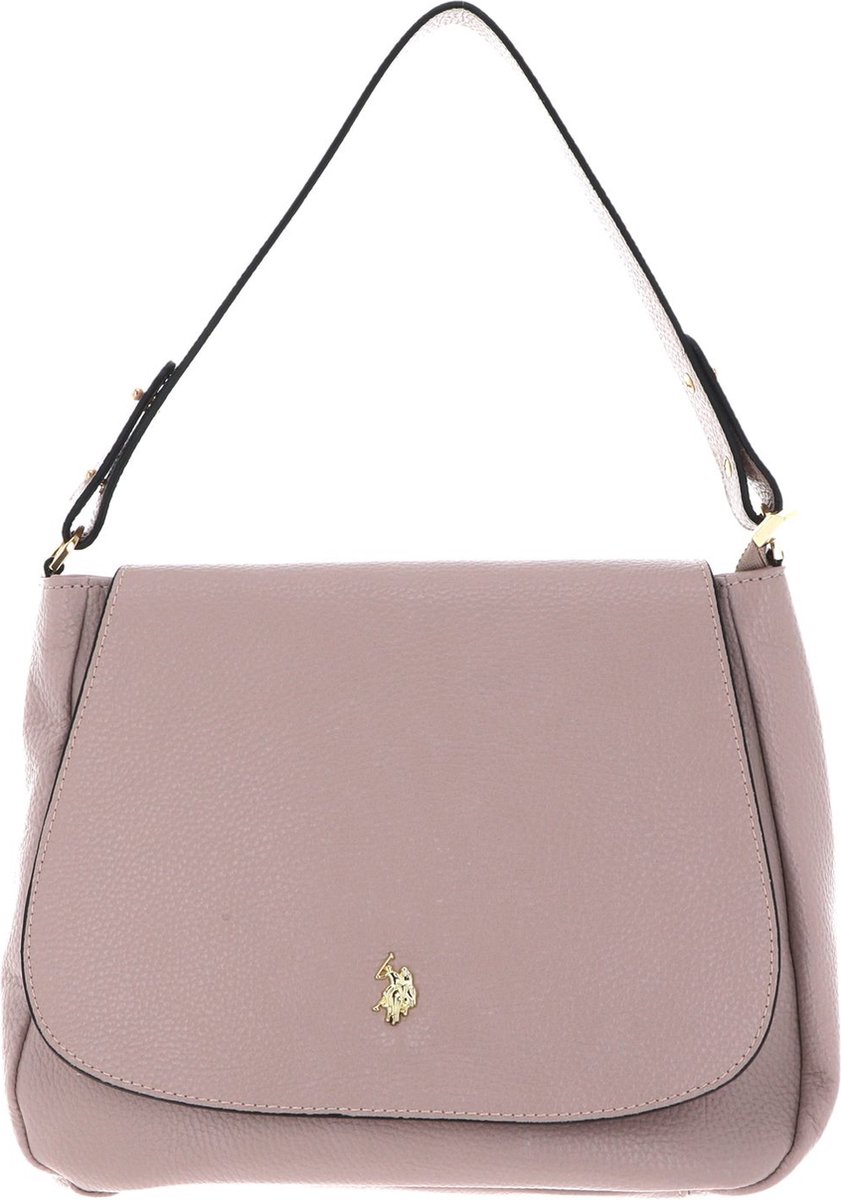 U.S. POLO ASSN. Leren Schoudertas Arlington Flap Crossbody Bag Powder Beige