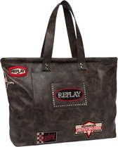 REPLAY Sac shopper Sac à épaule Shopper Bungee Cord / Black Brun