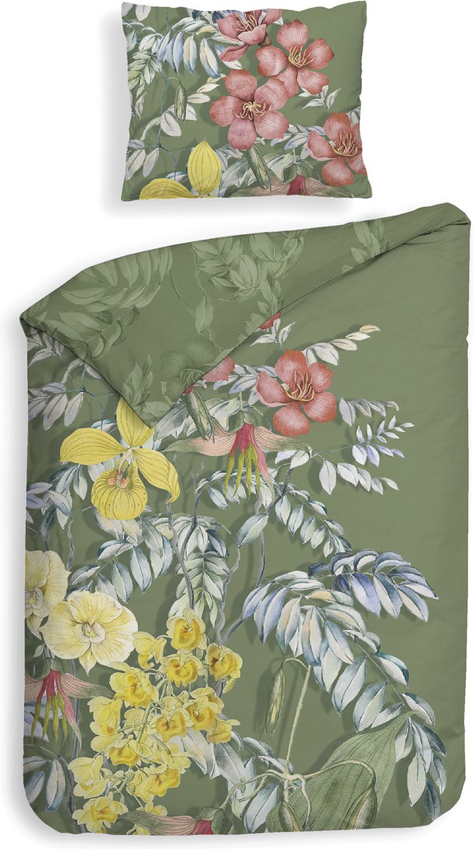 Heckettlane Jean Dekbedovertrek - Eenpersoons - 140x200/220 cm - Green