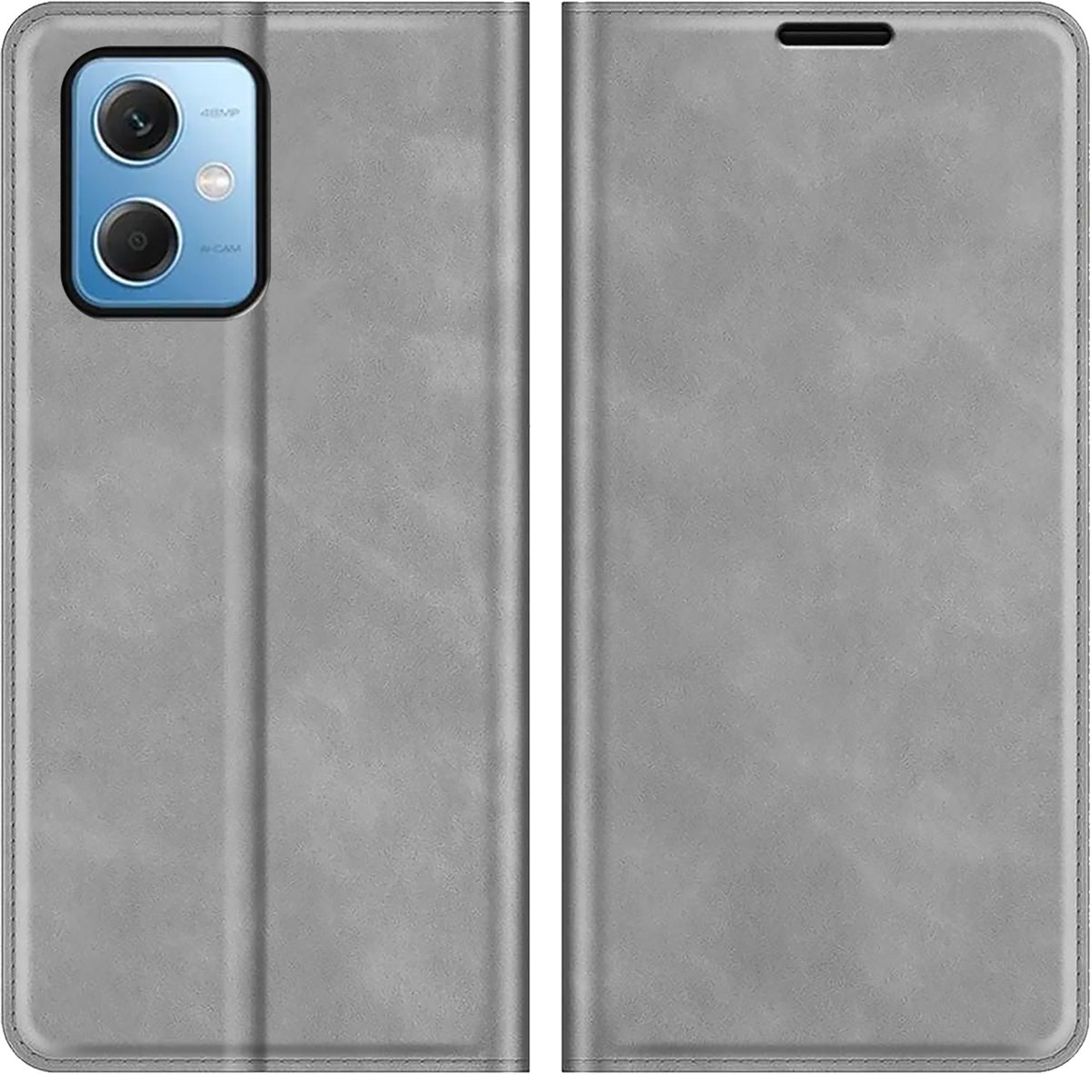 Cazy hoesje geschikt voor Poco X5 - Hoesje met Pasjeshouder - Luxe Book Case - Grijs