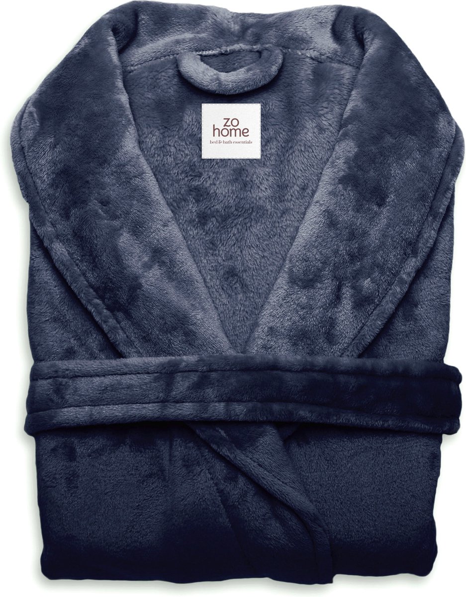 Zohome Cara Badjas Lang - Fleece - Indigo Blue