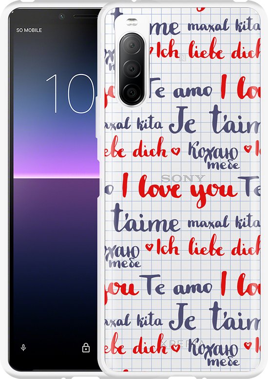 Cartoon Hoesje Voor Sony Xperia 10 II – Portemonnee-hoes Met Magneetsluiting, Kaarthouder En Standaard, Kat- En Hondenprint