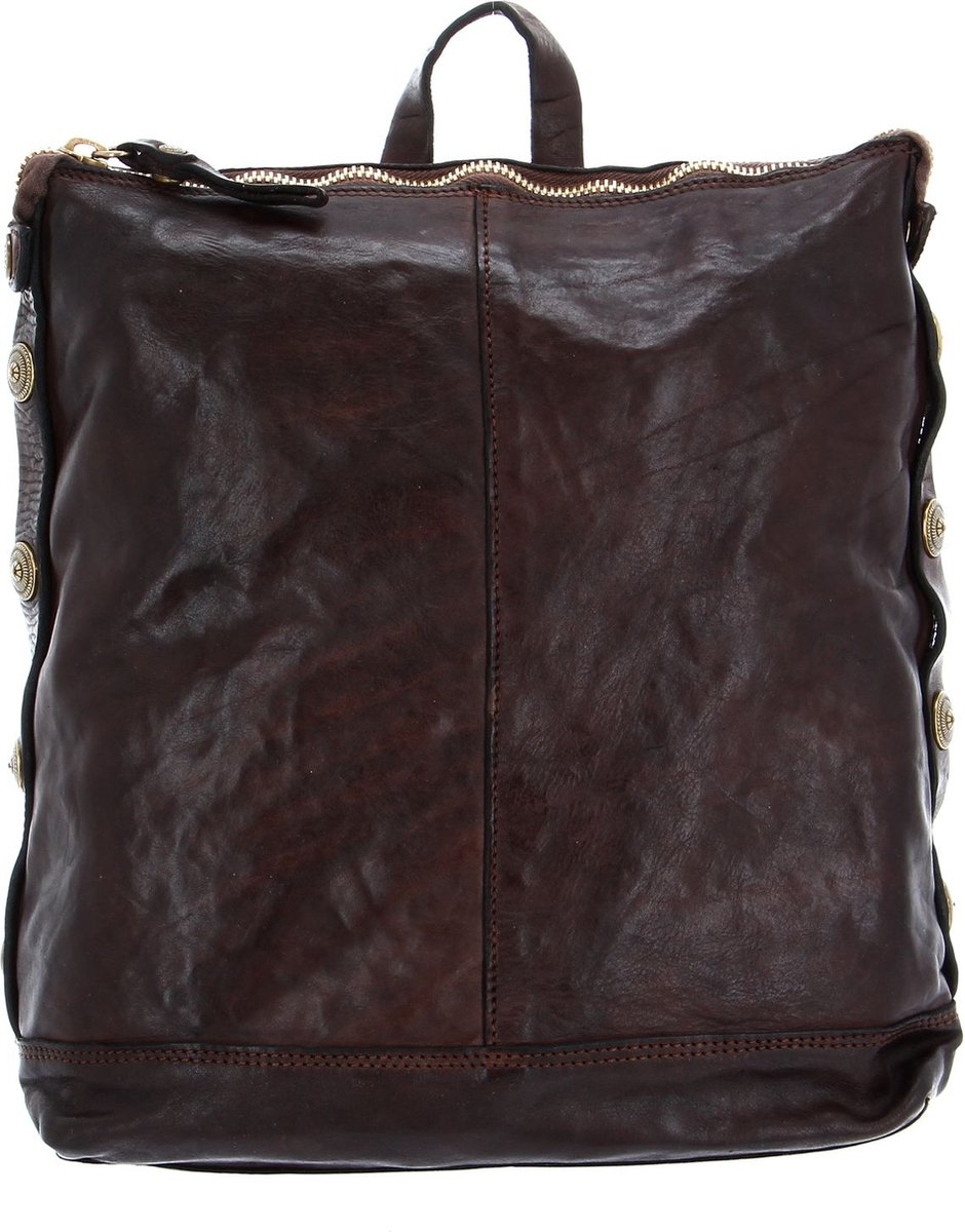 CAMPOMAGGI Leren Rugzak Backpack Moro Donkerbruin