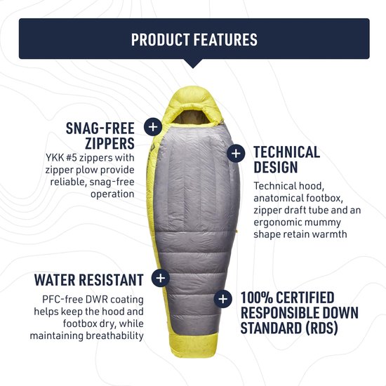 Sea To Summit Vonk W-9°c Slaapzak Geel Regular / Right Zipper van Sea to Summit — afbeelding 4