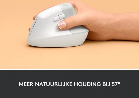Logitech Lift - Verticale ergonomische muis - Rechtshandig - Wit