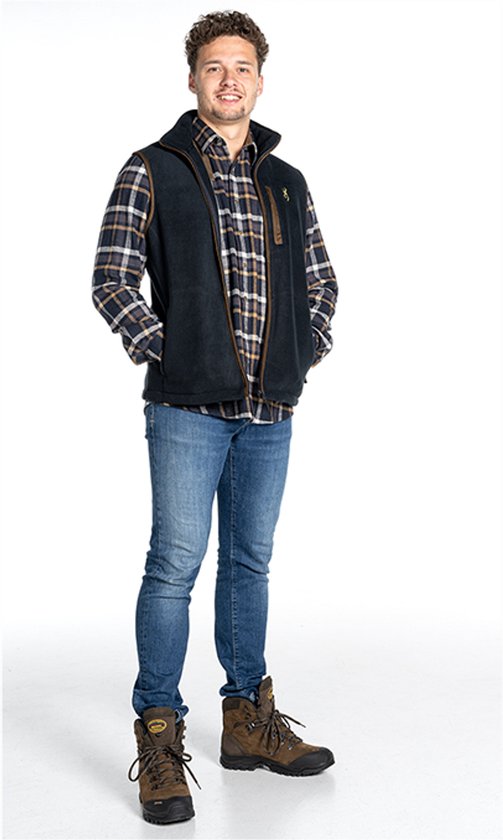 Browning Hemd - Heren - Francis - Geruit - Premium Jacht Merk - Blauw - XL