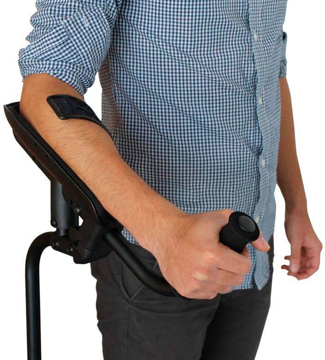Goedkoopste KMINA Pro Crutch - Onderarmkruk - Kruk voor één arm - Elleboogkruk - Kruk met onderarmschaal - Rechts