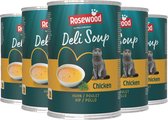 Bol.com Rosewood Deli Soup Kip - Kattensnack in Bouillon - Met Zachte Stukjes Kip - Natuurlijk & Zonder Toegevoegd Zout of Suike... aanbieding