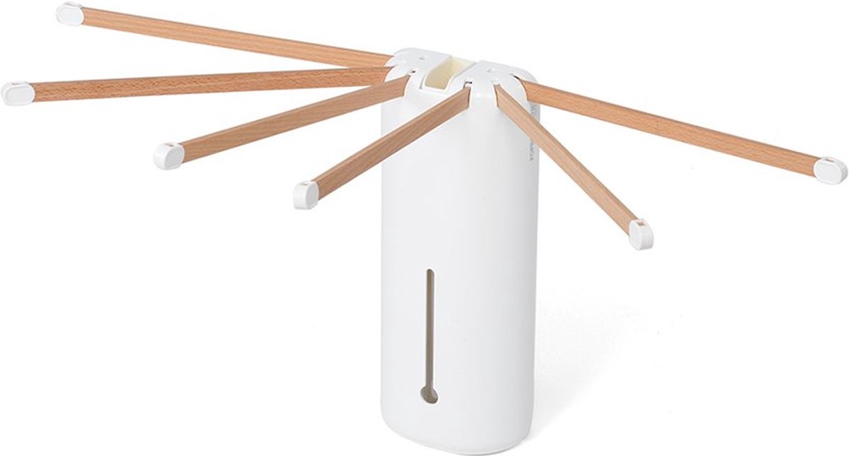 Goedkoopste Goodivery ® Uittrekbaar Droogrek met 18 Houten Stralen en Ruimtebesparend Ontwerp voor Binnengebruik