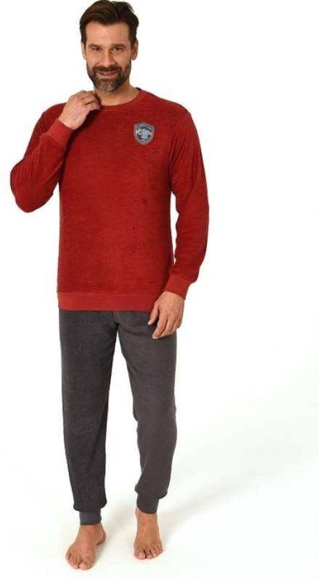 Normann Badstof pyjama voor heren, lange mouwen, pyjama met fijn gestreept patroon, blauw 1, 60