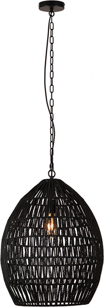 Olucia - PEGGY - Hanglamp - Zwart - Vorm: Ovaal