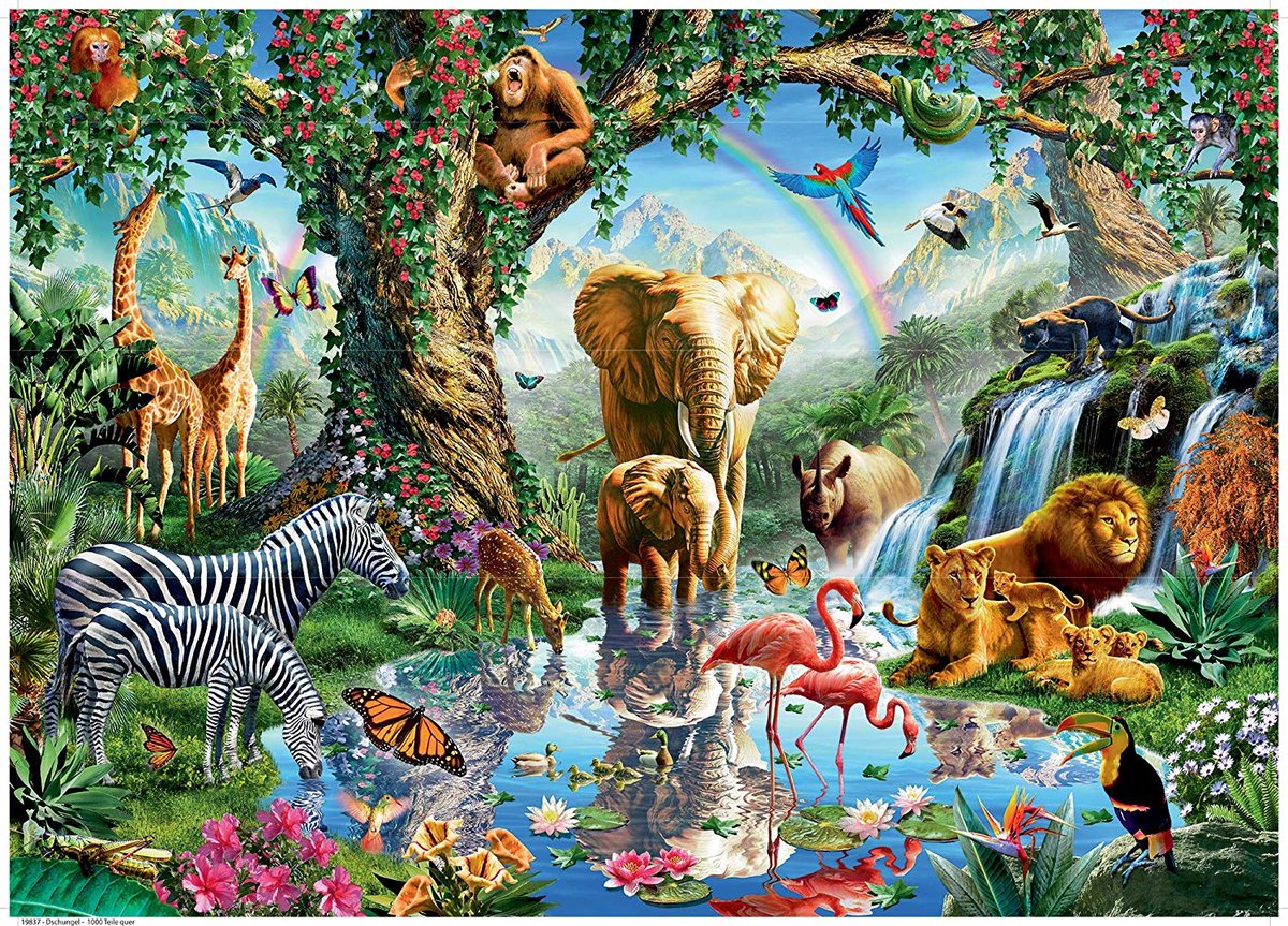 Ravensburger puzzel legpuzzel jungle avontuur - 1000 stukjes dieren. — afbeelding 8