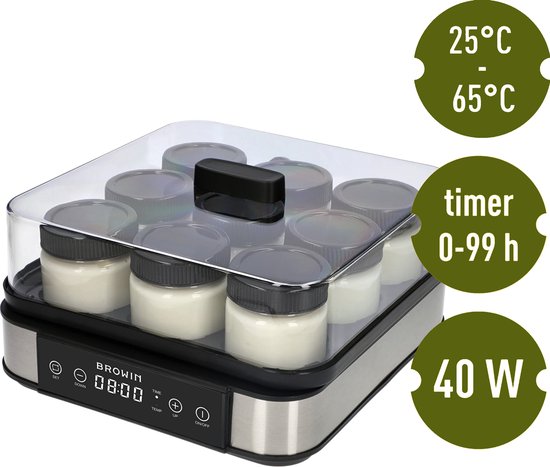 Yoghurtmaker 1.6 liter met 9 potten van Domo — afbeelding 2