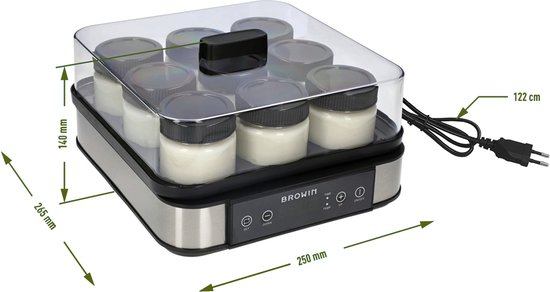 Yoghurtmaker 1.6 liter met 9 potten van Domo — afbeelding 3