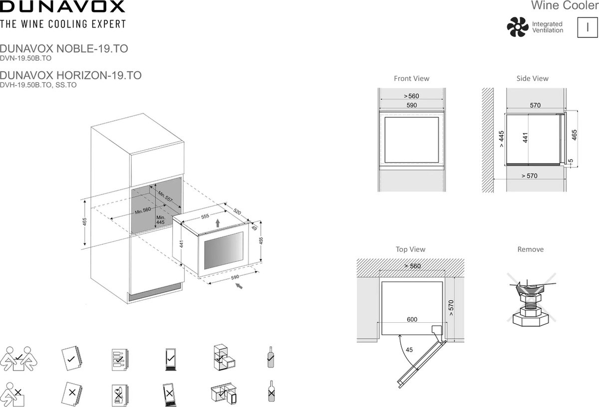 Dunavox Horizon-19.TO Wijnkoelkast DVH-19.50B.TO 1 Zone – foto 4
