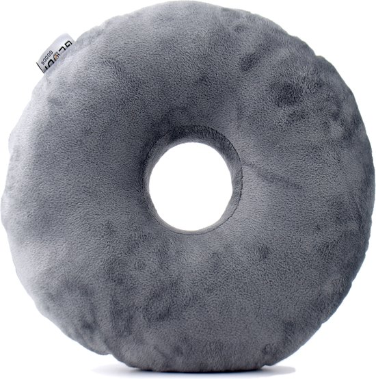GLODI GOODS® Orthopedisch piercing hoofdkussen 29x29cm – donut kussen met gat – zijslaapkussen – ringkussen voor oor - GRIJS