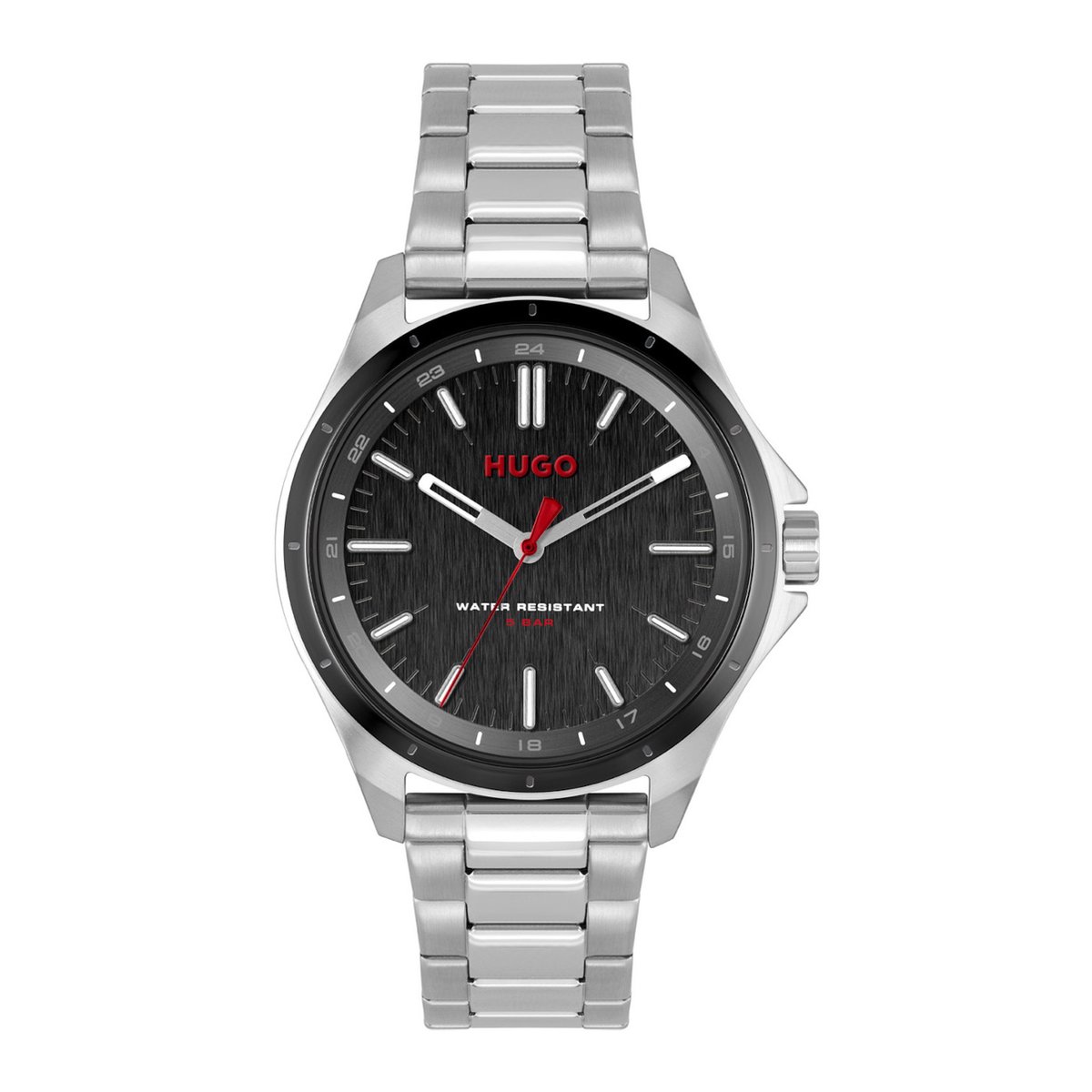 HUGO HU1530323 #COMPLETE Heren Horloge - Mineraalglas - Staal - Zilverkleurig - 42 mm breed - Quartz - Vouw-Vlindersluiting - 5 ATM (douchen)