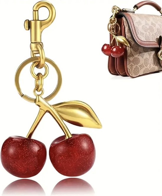 Porte-clés Borasi Cherry couleur or | Cintre pour sac | Accessoires de vêtements pour bébé pour femmes | Accessoires | Porte-clés | Bijoux pour femmes |