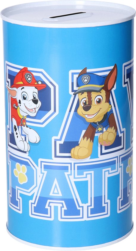 Tirelire en étain de Paw Patrol - pour enfants - 10 x 17 cm - métal - mélange de couleurs - cadeau
