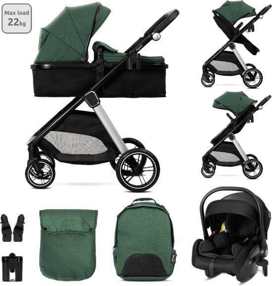 Lorelli Aspen Green 3-in-1 Combi Kinderwagen incl. i-Size Autostoel van Lorelli — afbeelding 5