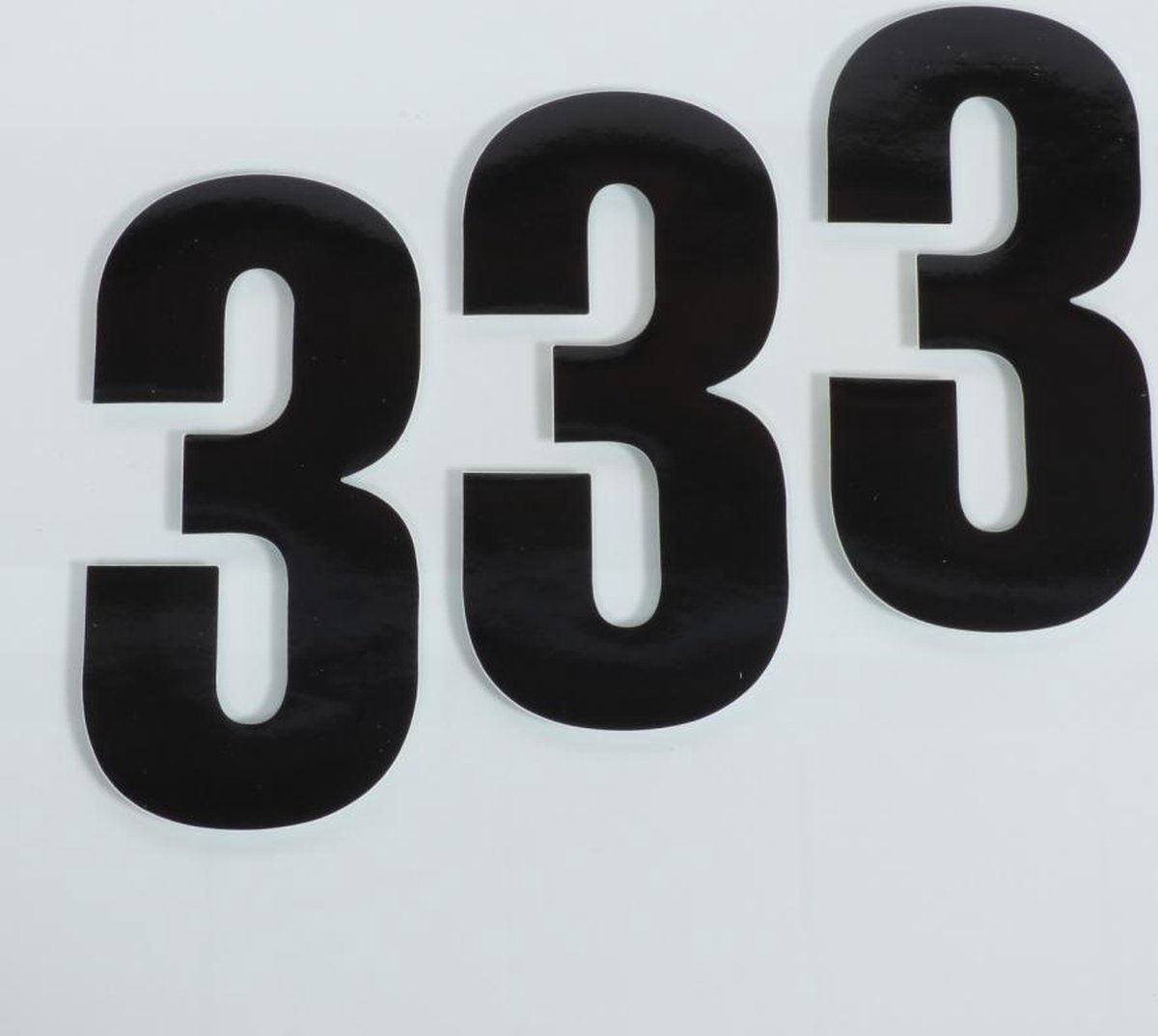 stickers racing nummer 3 zwart 135x65mm voor motorcross
