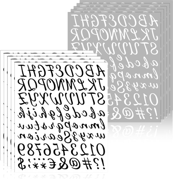 Handritten Letter Sticker Handwritten Alphabet Stickers Self Adhesive Vinyl Alphanumeric Boards ...