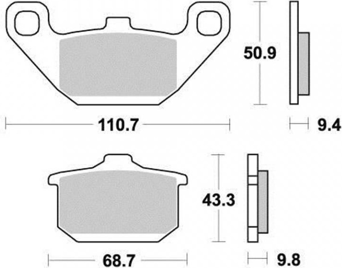 perftec remblok voor kawasaki 250 el 252 ex 1997 tot 2003 av nieuw