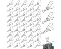 Goodivery ® Roestvrijstalen Klemmen Set van 60 Stuks voor Diverse Gebruiken in Huis en Camping