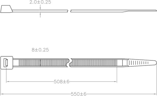 TRU COMPONENTS TC-12533368 Serre-câble 550 mm 8 mm noir 100 pc(s)