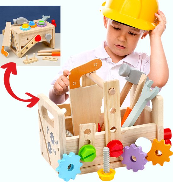 Howa Houten Speelgoed Gereedschapskist Met 45 Stuks Accessoires Voor Kinderen 4907 4027914049075