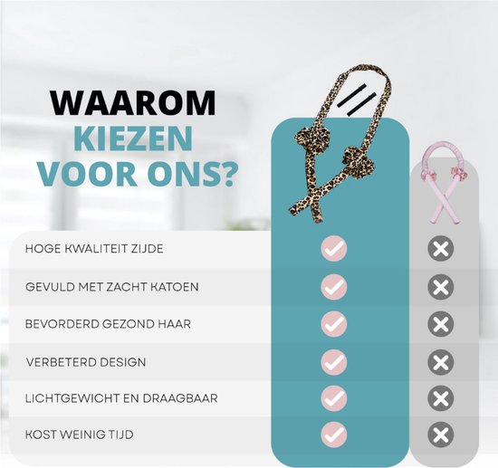 BeautyFit® - Nieuwste Krulspelden - Heatless Curls - Haarrollers - Krullen Zonder Hitte - Krullers - Haar Rollers Zelfklevend - Haarkruller tijgerprint