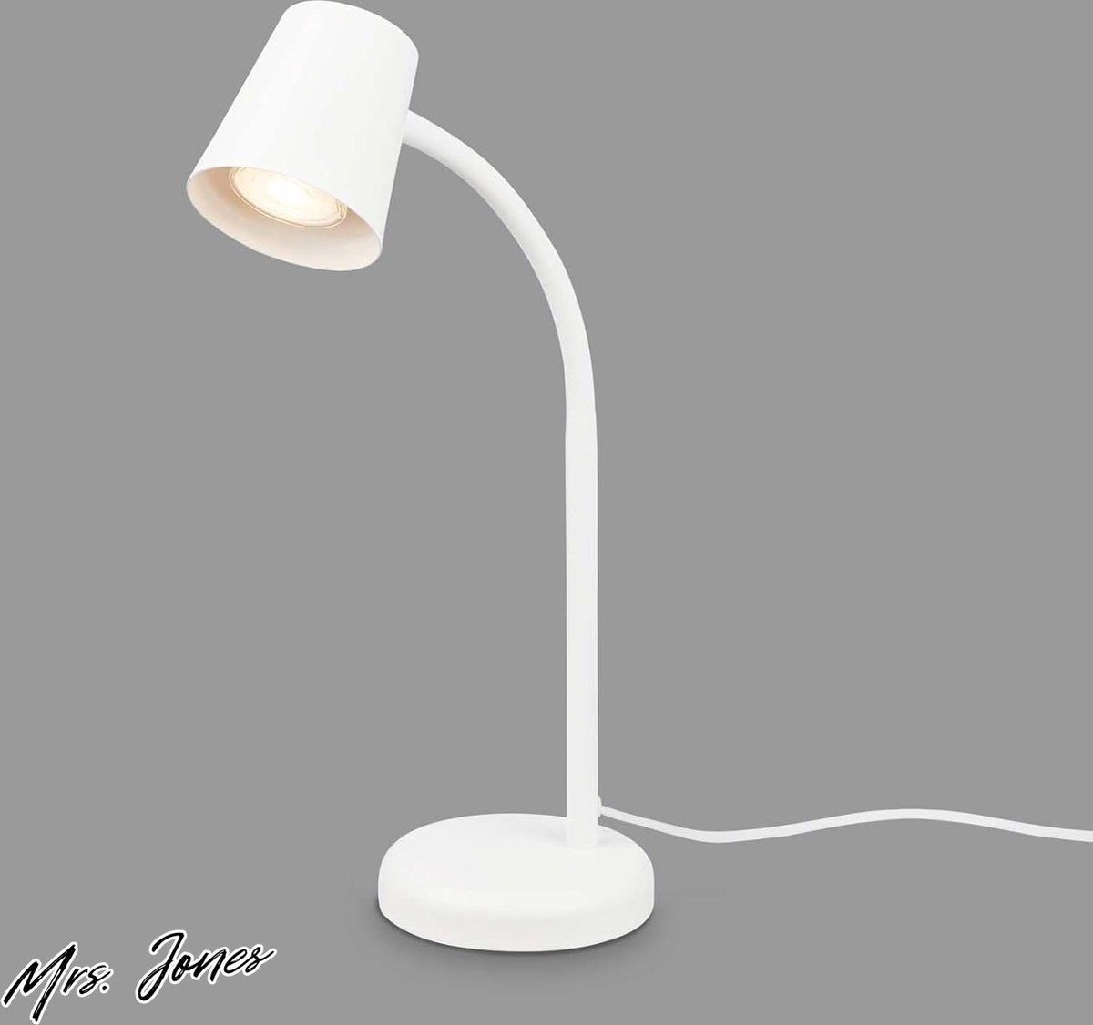 Mrs. Jones Bedlamp bureaulamp draaibaar tafellamp GU10 voor thuiskantoor met snoerschakelaar leeslamp wit - verlichting bureaulamp .