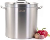 HCB® - Professionele Kookpan - 25 liter - Inductie - Gas - Electrisch - Grote RVS / INOX pan - Soeppan - Horeca pannen - Kookpot - Ø33.5 cm x H33.5 cm - 10 kg - 7295
