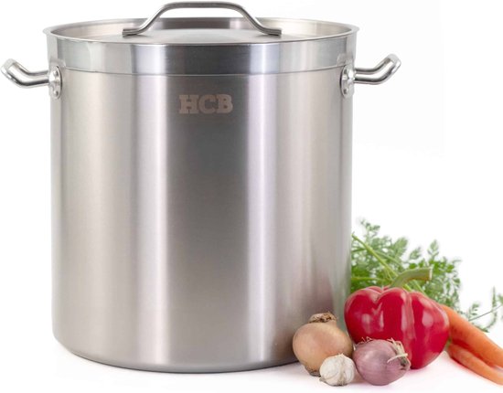 HCB® - Professionele Horeca Kookpan - Inductie - Gas - Electrisch - liter - Grote RVS / INOX pan