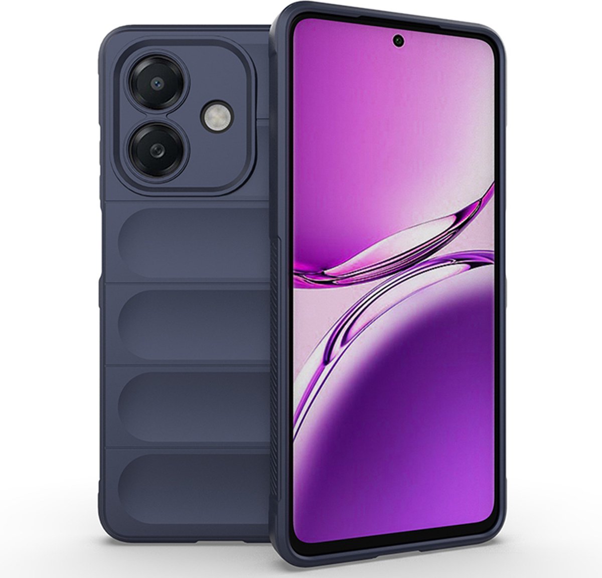 MobyDefend Hoesje - Geschikt voor Oppo A60 5G / Oppo A40 / Oppo A40m - TPU Gripcase - Blauw