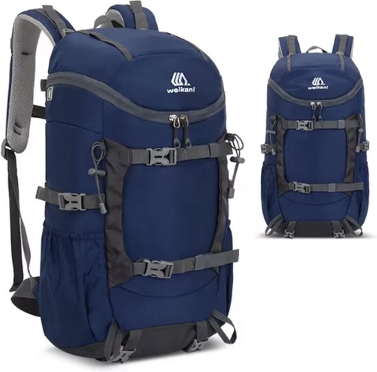 Weikani 40L rugzak rugtas backpack wandelen outdoor hiking dagrugzak blauw
