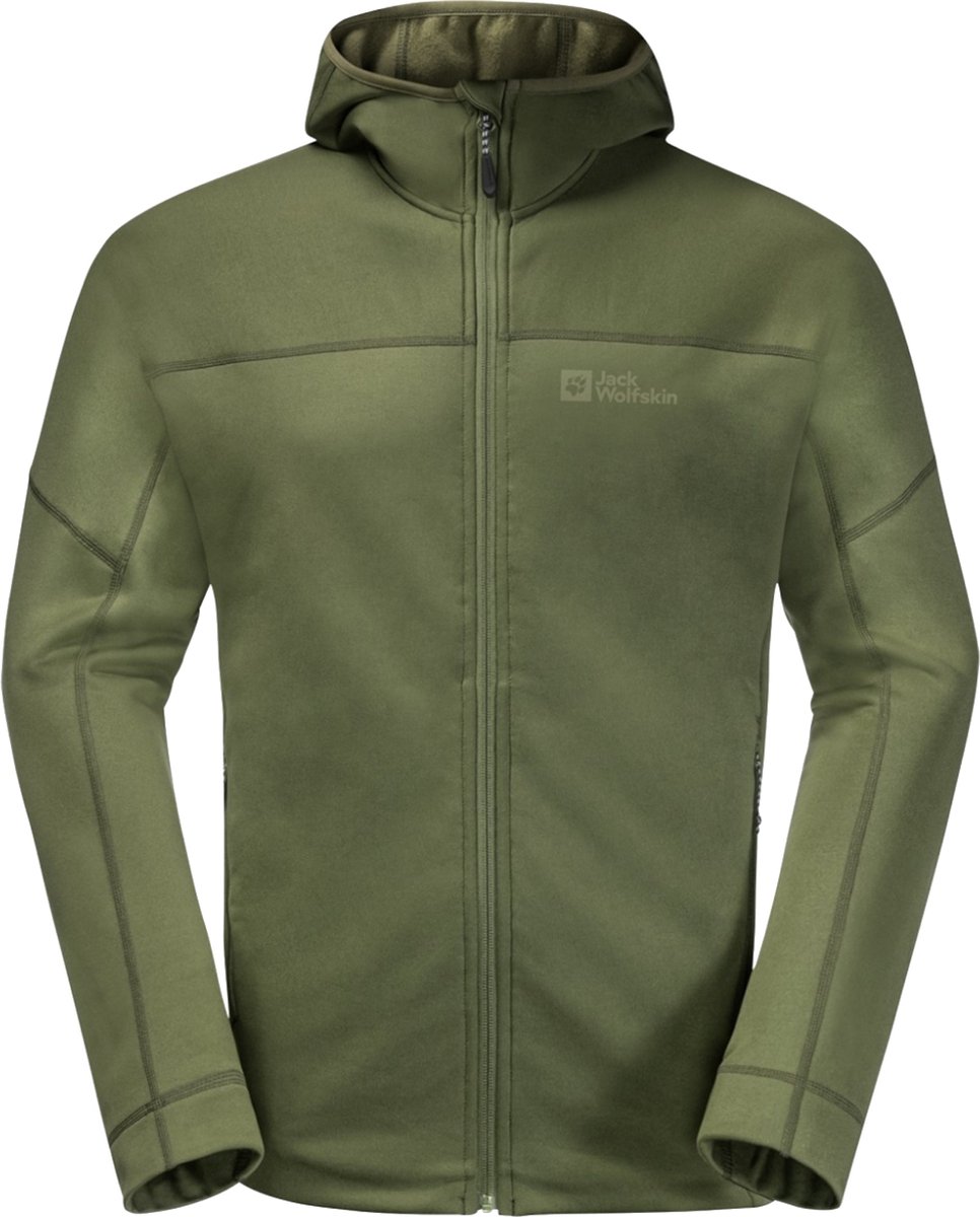 Jack Wolfskin Hirschberg Hooded FZ 1710881-4129 Mannen Fleece Groen