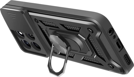 Mayaxess, Case voor Honor 200 Smart Ring ondersteuning glijden Camera Cover, Zwart