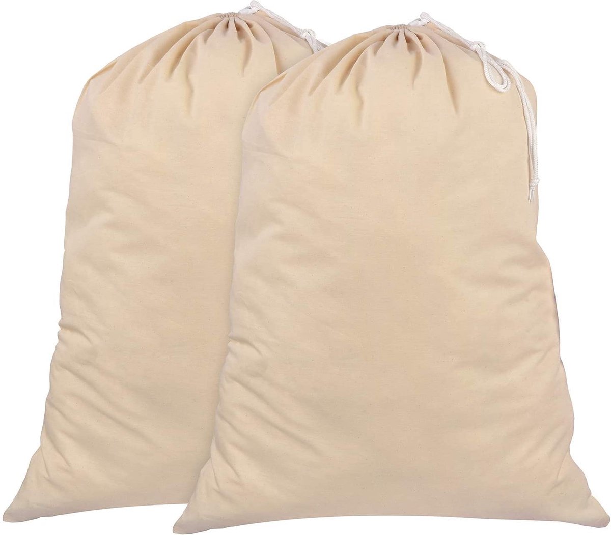 Goedkoopste Selbro ® Extra Grote Katoenen Waszak Set van 2 met Trekkoord voor Meerdere Toepassingen