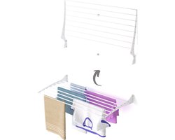 Foxydry Fold 100 white wasdroogrek wandmontage clicksysteem - 100 x 50 x 10 cm