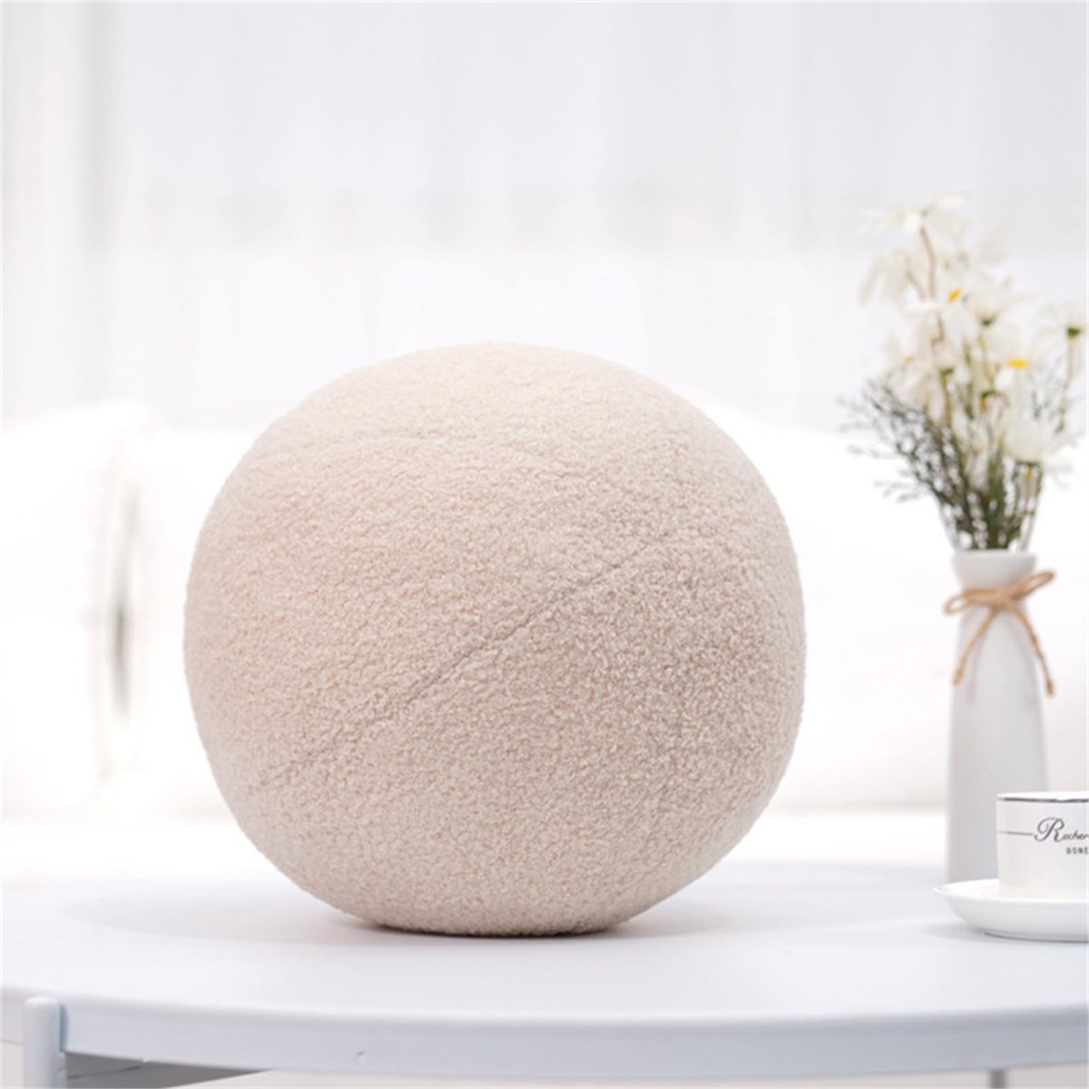 La'Moussawi ® Rond Pluche Sierkussen voor Huiselijke Sfeer en Comfort in Woonkamer of Slaapkamer
