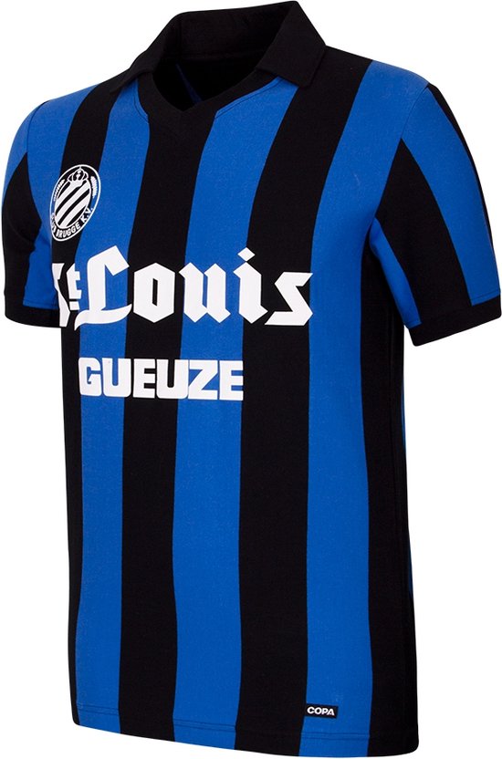 COPA - Club Brugge 1981 - 82 Maillot de Football Rétro - Hommes - Noir - Bleu - L